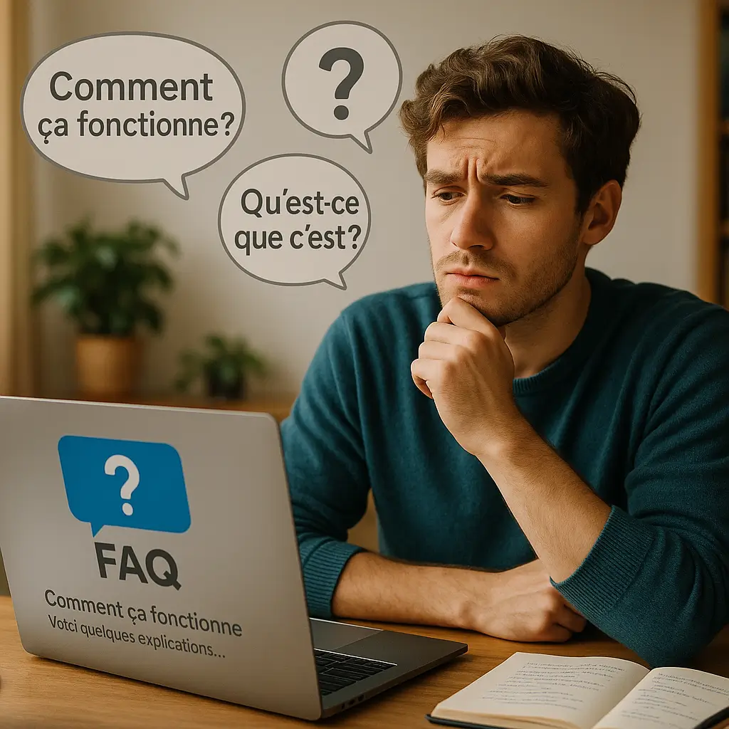 Un homme pensif devant la FAQ